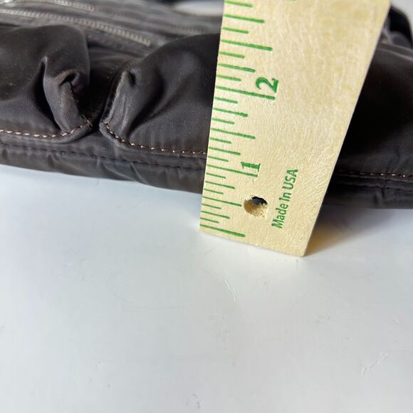 Brighton Go Go Slim Brown Croco Leather Black Nylon Crossbody Bag - Picture 15 of 16